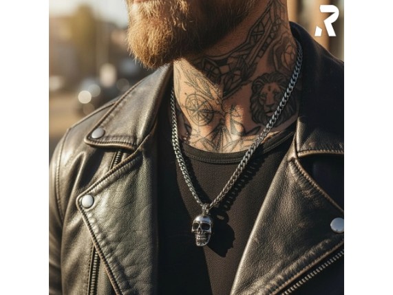 Totenkopf Anhaenger silber Edelstahl Kettenanhaenger Skull mit Kette Rockyfy Bikerschmuck Rockerschmuck 08_1920x1920