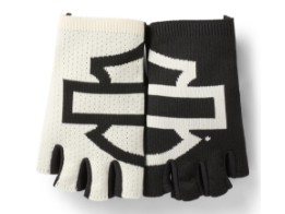 women´s Fingerless Gloves Dyna Knit black/ white