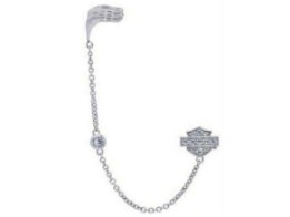 Ohrring Bling Bar & Shield with Chain Post Ear Cuff