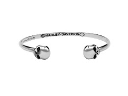 Armreif Double Sided Skull Black Stones