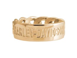 Ring H-D Gold Tone Bar Curb Link