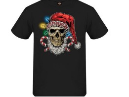 T-Shirt X-Mas Skull Black