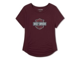 Beveled Bar & Shield Bling T-Shirt - Maroon Banner