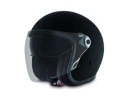 Motorradhelm Retro Jethelm Vangarde Schwarz Matt