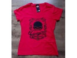 T-Shirt Pin Label Willi G Skull Red
