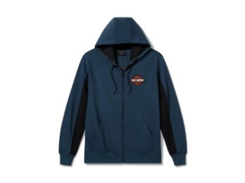 HD Essential Full Zip Hoodie (Color Block - Midnight & Harley Black)  