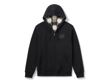 Zip Hoodie American Classic Flannel Futter schwarz