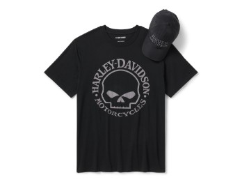 Geschenkset Willie G Skull Kappe & T-Shirt schwarz