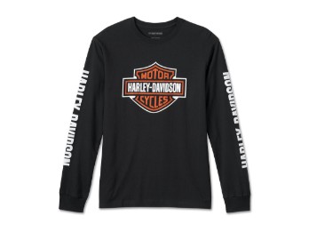 Bar & Shield Black Long Sleeve Herren Shirt