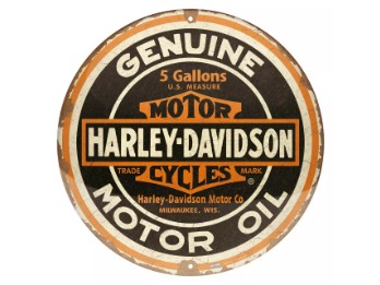 Harley Davidson Blechschild Genuine Motor Oil 35cm rund