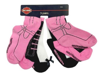 Little Girls' Knitted-In Socken 3 Paar