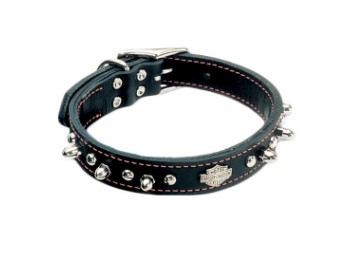 Halsband Adjustable Double Row Spiked Leather