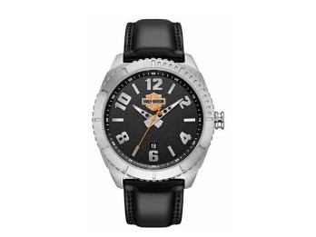 Uhr Bar & Shield Leather Stainless Steel