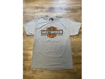 T-Shirt  Bar & Shield Long Logo Grey