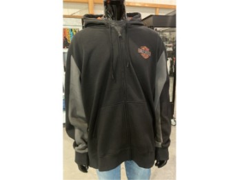 HD Essential Full Zip Hoodie (Color Block -  Harley Black & Grey )  