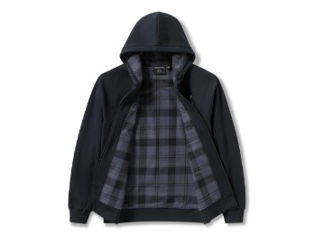 Sweatjacke Plaid Lined Zip schwarz