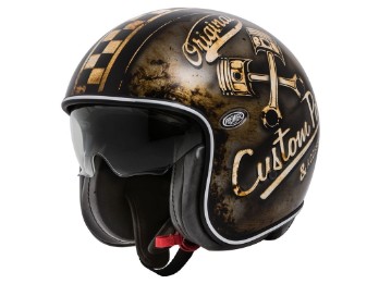 Helm Vintage OP 9 BM, schwarz-braun matt