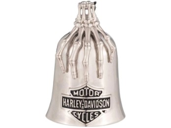 Skeleton Hand Bar & Shield Logo Ride Bell, Silver