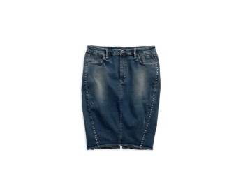 Studded Denim Skirt Jeans Rock