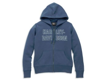 Hoodie Font Embroidered Blue