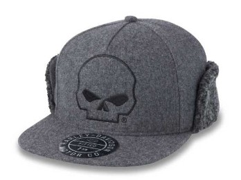 Kappe Flap Hat Willie G Skull Grey