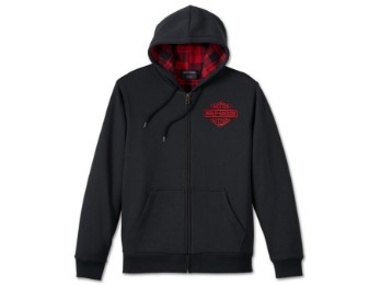 Zip Hoodie Bar & Shield Black