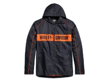 Jacke Hooded Stripe Black/Orange