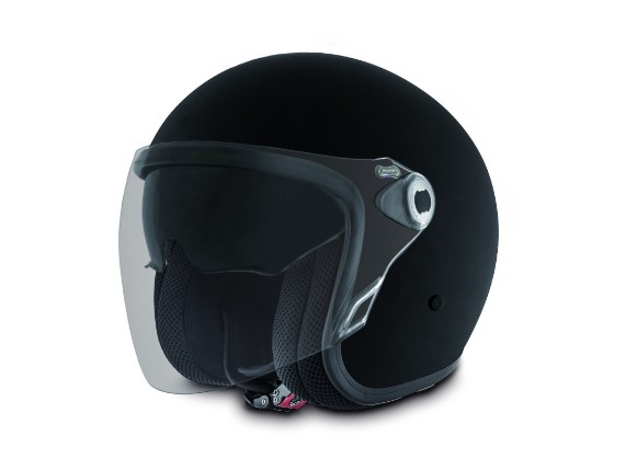Motorradhelm-Retro-Jethelm-Premier-Vangarde-Schwarz-Matt