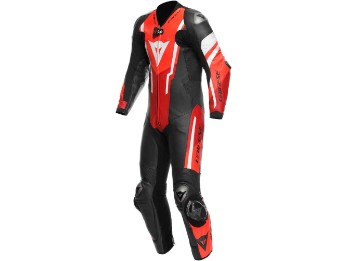 Misano 3 Perf. D-Air 1Pc. Leather Suit - Black/Red/FluoRed