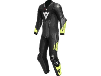 Misano 3 Perf. D-Air Leather Suit - Black/Anthracite/Fluo Yellow