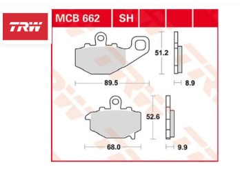 Bremsbeläge hinten TRW MCB662 Kawasaki ER-6F GPZ1100 KLE650 Z750