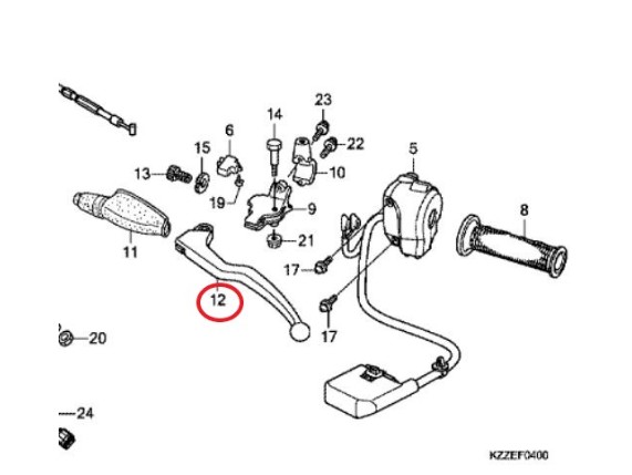 53178-KZZ-900-Hebel-Griff-Honda-CRF250