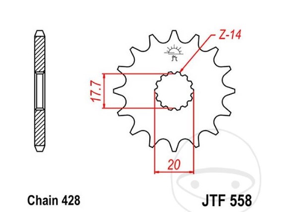 Ritzel 14Z Teil 425 JT
