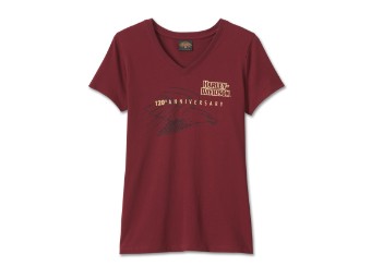 120th Anniversary United V-Neck T-Shirt für Damen
