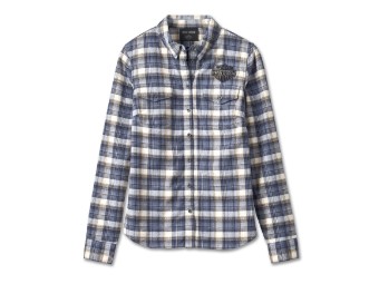 Damen Bluse Retro Club Crew Flanell