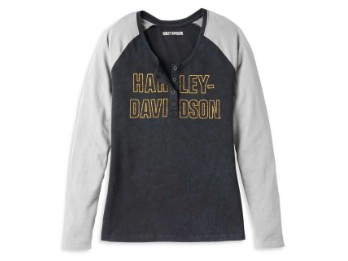 Damen Bar Font Raglan Long Sleeve
