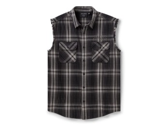 Willie G™ Skull Reflective Plaid Blowout Shirt