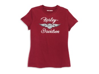 Silver Wing Script Graphic T-Shirt für Damen