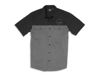 Herren Kurzarmhemd Willie G Skull Colorblock
