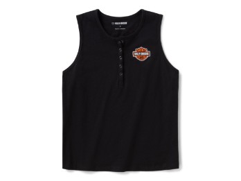 Essential Sleeveless Snap Henley