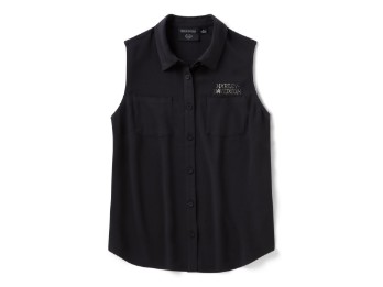 Willie G™ Skull Bling Sleeveless Woven Shirt