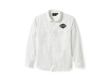 Bar & Shield Solid Long Sleeve Shirt Weiß