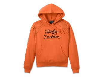 Studded Out Pull Over Hoodie orange