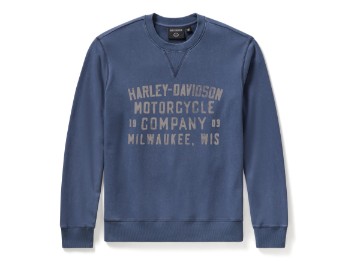 Herren Washed Crewneck Pullover