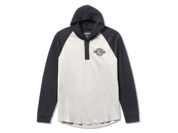 Raglan Henley with Hood white