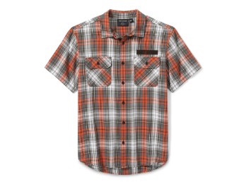 Block Font Yarn Dyed Plaid Shirt