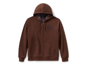 Plaid Lined Zip Hoodie