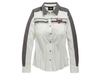 Damen Wicking Stripe Colorblock Long Sleeve Shirt