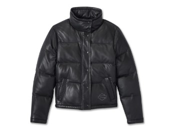 Blacked Out Leather Puffer