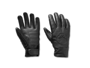 Willie G Skull Graphic Leather Riding Gloves